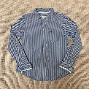 ✰ abercrombie and fitch navy and white stripped button up ✰
